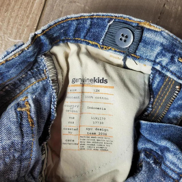 Genuine Kids by OshKosh Size 12m Baby Toddler Boy Jean Short Medium Wash Blue - Picture 4 of 13